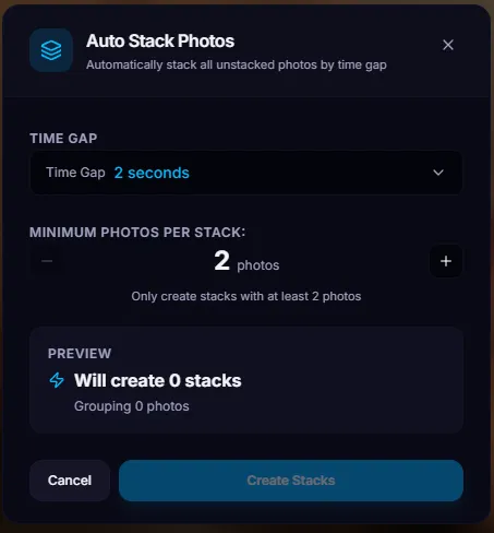 SnapCuller photo culler - Auto-Stacking for Bursts